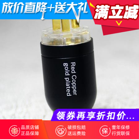 Copper Colour copper color aluminum alloy housing red copper gold plated HIFI Fever American plug tail