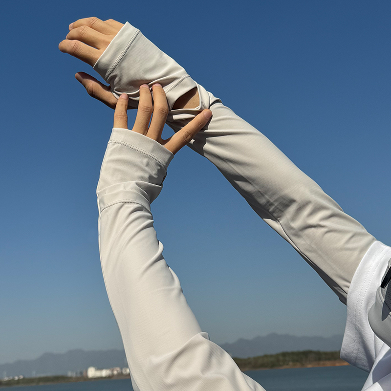 Sun Protection Ice Sleeves for Men, Arm Cover Sleeves, Loose Large Size Ice Silk Hand Sleeves, Summer Driving and Cycling Gloves, Fishing Sleeves