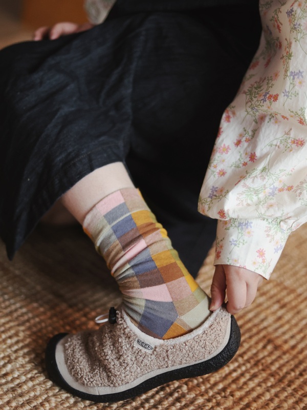 Volume 1 Kacha Dopamine Colorful Plaid Mid-Calf Socks Artistic Retro Personality Women's Socks