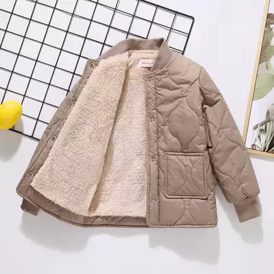2021 new children's down cotton coat liner men's and women's children's cotton clothes plus velvet thickening medium and large children's children's quilted jacket jacket