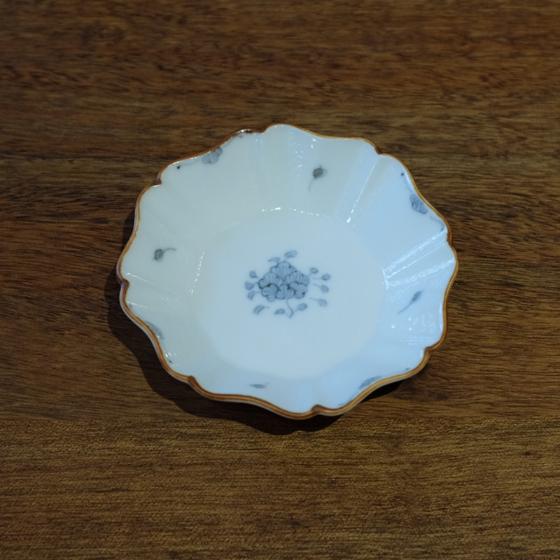 Jingdezhen Ma Jing Handmade Blue and White Ceramics Peony Pattern Dessert Dish Dim Sum Dish Chinese Classical