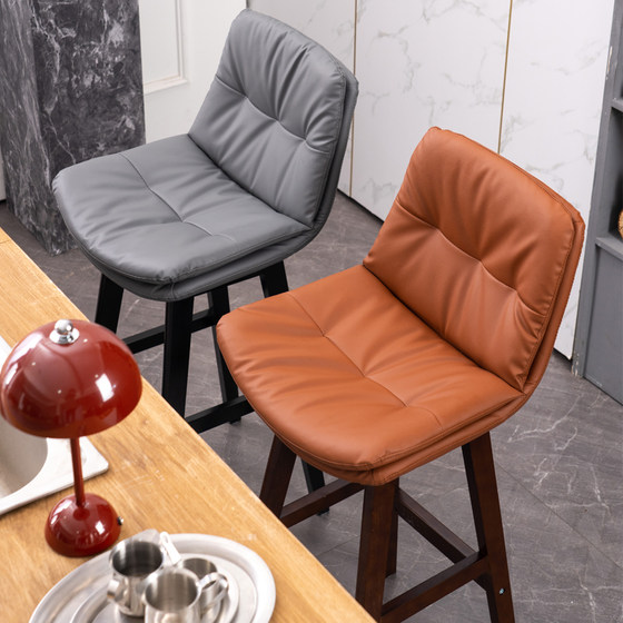 단단한 나무 바 의자 높은 의자 가벼운 고급 디자인 현대 간단한 가정용 계산원 프론트 데스크 리프팅 등받이 바 의자
