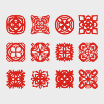 Window flower paper-cut childrens handmade diy special Chinese style gift axial symmetry student paper-cut semi-finished rice paper