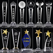 Trophy Crystal custom custom creative thumbs five-pointed star honor medal feather basket football team dance