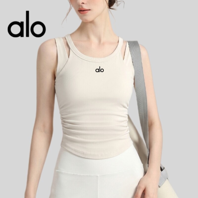 Aio Sports Bra Women's New Style Double Shoulder Strap Fixed Cup Yoga Vest Pilates Sports Fitness Yoga Set