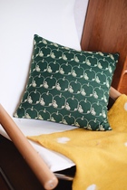 Moumo South independent studio All Kawamaki wool herringbone textured apple holding pillow cover