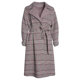 HONB Red Beti Autumn and Winter New Mid-Length Plaid Wool Coat Fashionable Slim Warm Long-Sleeved Coat for Women