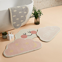 (Bathroom absorbent floor mat) cloud cartoon fun shaped bathroom non-slip absorbent foot pad home door mat