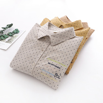 Autumn Clothing New Sweet 100 Lap Dot Letter Lamp Core Suede Shirt Woman Academy Wind Kitty Embroidered Long Sleeve Shirt Spring