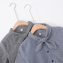 2021 spring new Han fan wild black and white plaid shirt womens small fresh bow long-sleeved student shirt tide