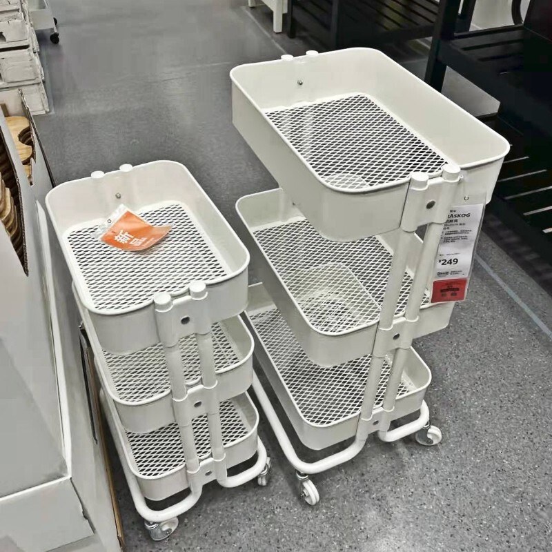 Yunjia Ikea-Style Small Cart Storage Rack Kitchen Beauty Salon Multifunctional Baby Storage Rack Snack Cart Bookshelf