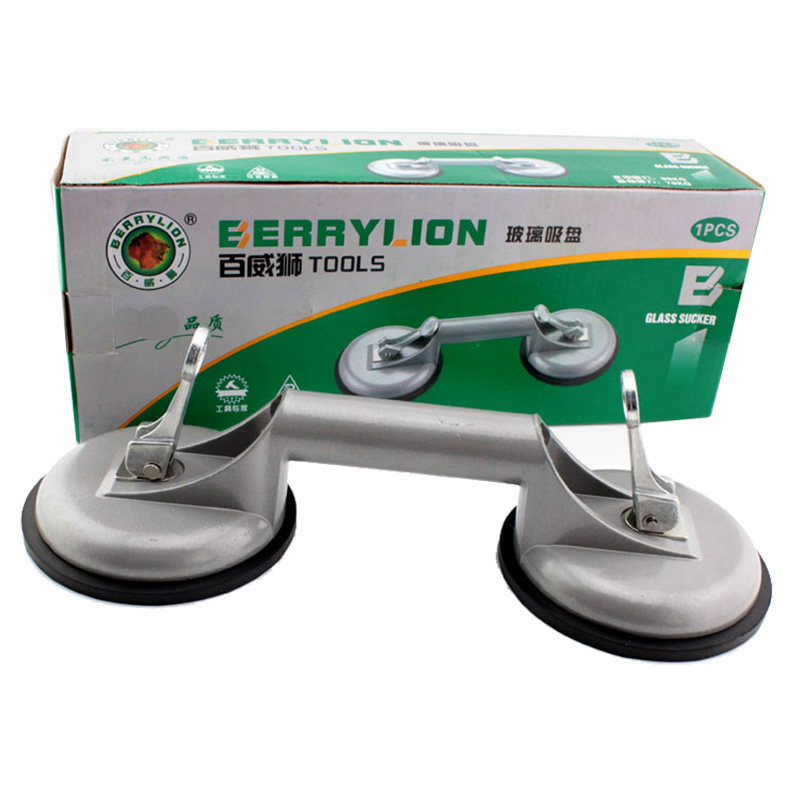 Aluminum alloy two-claw sucker Two-claw glass sucker Tile sucker Glass claw floor sucker Double-headed sucker