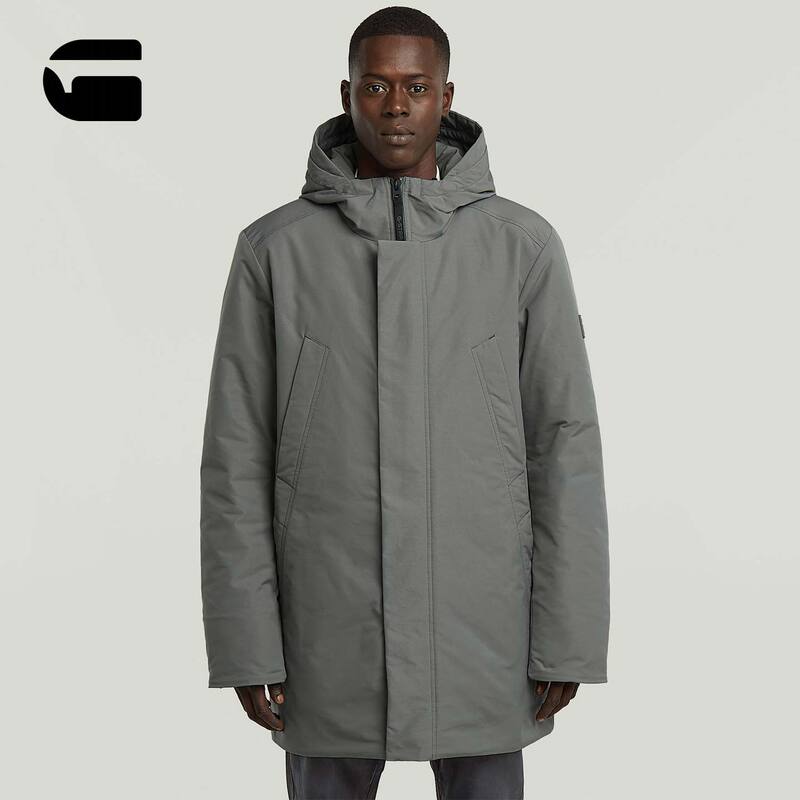 G-Star Raw Men's Clean Vodan Hooded Stylish and Fashionable Parka Windbreaker Cotton Jacket Winter D27786