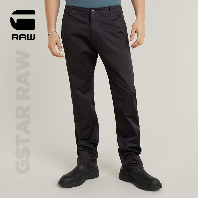 G-STAR RAW メンズ 春秋 ブラック モサ ストレッチ カジュアルパンツ メンズ ストレート 万能チノパンツ D25547