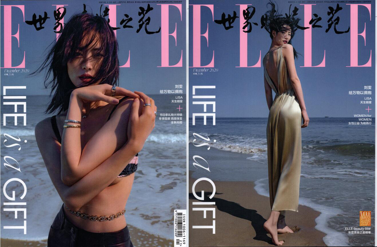 Spot genuine, included in sales ELLE World Fashion Magazine December 2020 Issue No. 412 Liu Wen Cover A Duo Liu Wen LISA Zhang Youhao Zhou is still inside