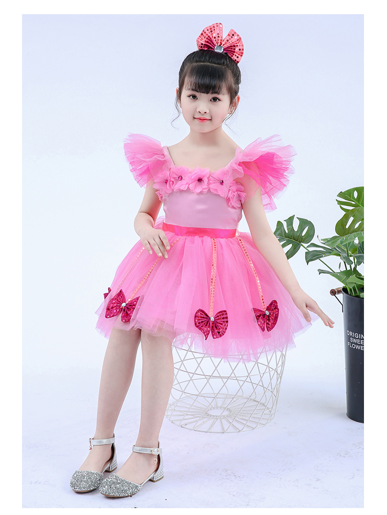 Ngày mới của trẻ em Buổi biểu diễn của trẻ mẫu giáo Váy xòe dễ thương - Trang phục trang phục biểu diễn sân khấu đẹp cho bé