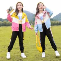 Girls spring and autumn suit 2021 new 12 childrens foreign style leisure 15 girls big children primary school students tooling ten years old