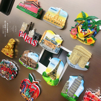 World scenic spots travel commemorative refrigerator stickers 3D three-dimensional message stickers Refrigerator door decoration stickers Countries travel magnets