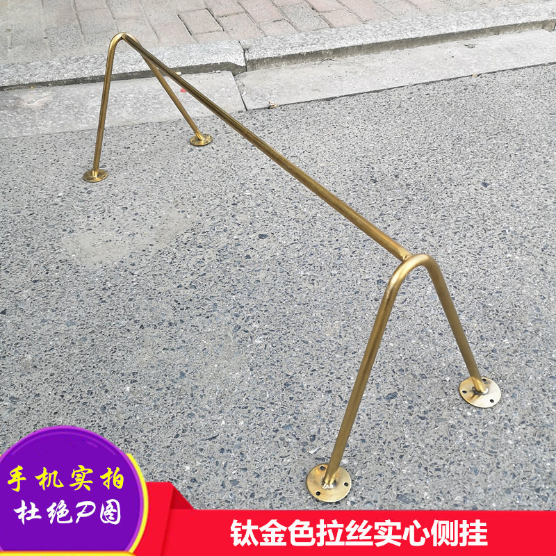 Women's Clothing Shop Furnishing show Show Titanium Alloy Gold Wire Drawing Positive Side Hung Up Wall Shelf Solid Fine Rod Triangle Hanging Hanger