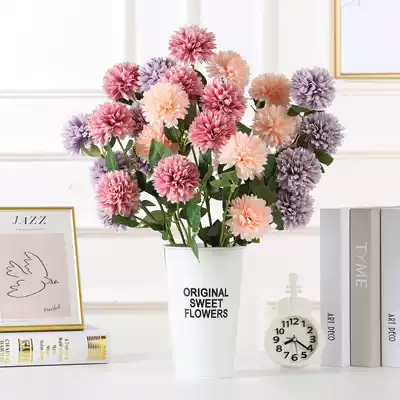 Fake flower plastic flower simulation flower rose bouquet Dandelion home living room decoration Hydrangea table decoration