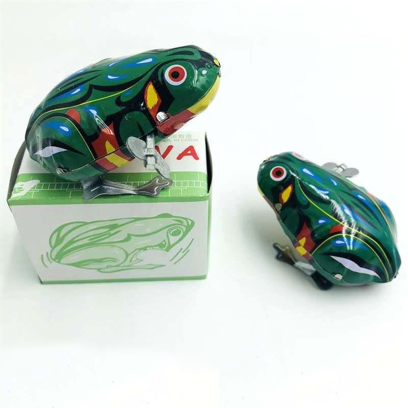 Iron Frog chain clockwork frog nostalgic childhood memory iron small toy old clockwork toy