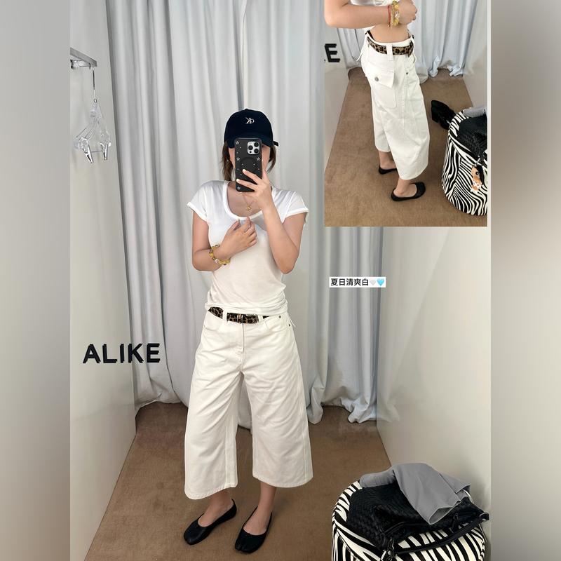 Zeng Yueban's "Elegant Workwear Style Cropped Pants" - Twill Cotton Washed Three-Dimensional Cut Straight-Leg Cropped Pants for Women, Summer!