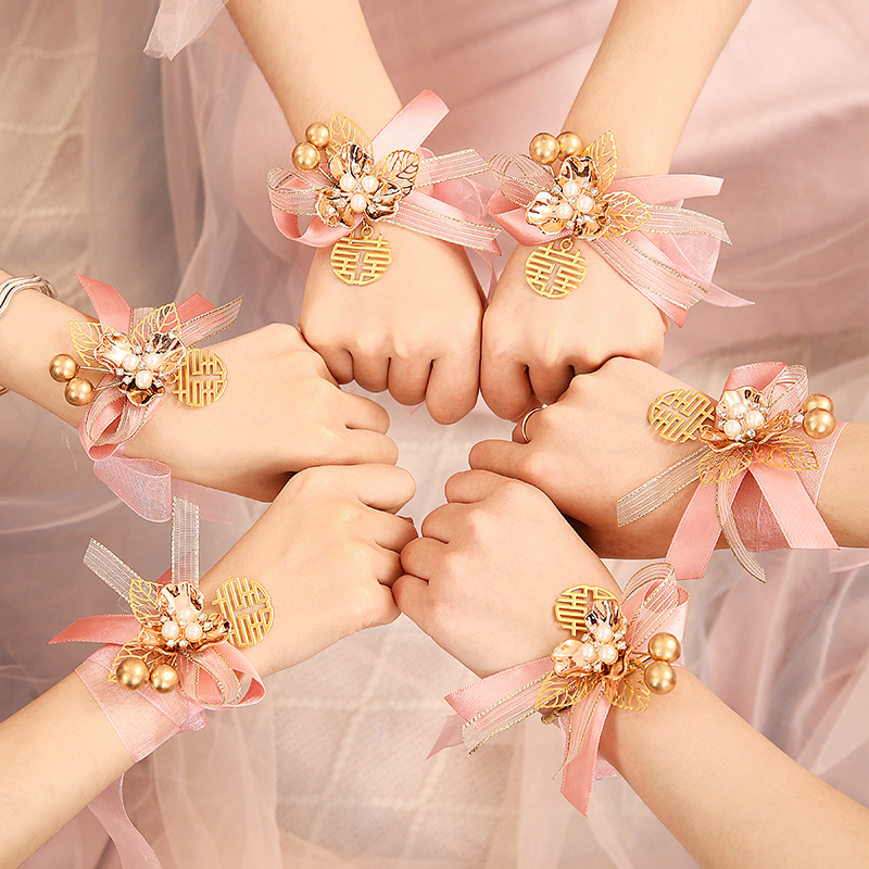 Bridesmaid's wrist floral bride and sister's close friend Wedding Mori Ensemble Supersenate Ring Floral Bracelet for Advanced Sensory Wedding supplies-Taobao