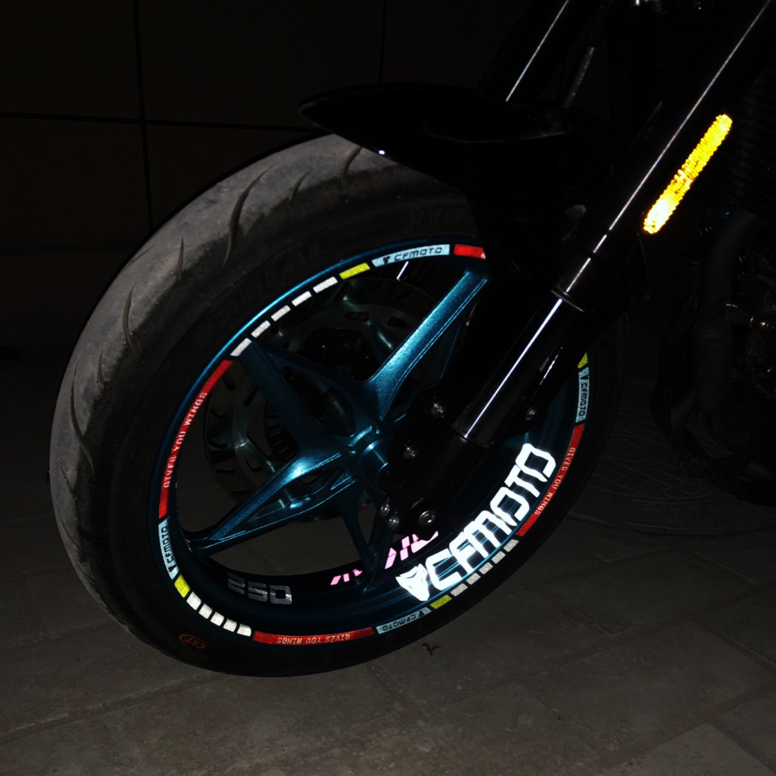 250NK decal wheel patch spring breeze reflective ring wheel frame reflective patch 17 inch waterproof wheel sticker NK250