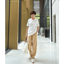 Yupi pants rare foreign style light thin hanging feeling smooth point Xu Xia turn autumn wide legs casual trousers