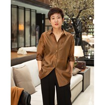 Silky and glossy are too textured autumn and winter with special pets and smooth points Xu custom vertical pattern micro-wrinkled shirt