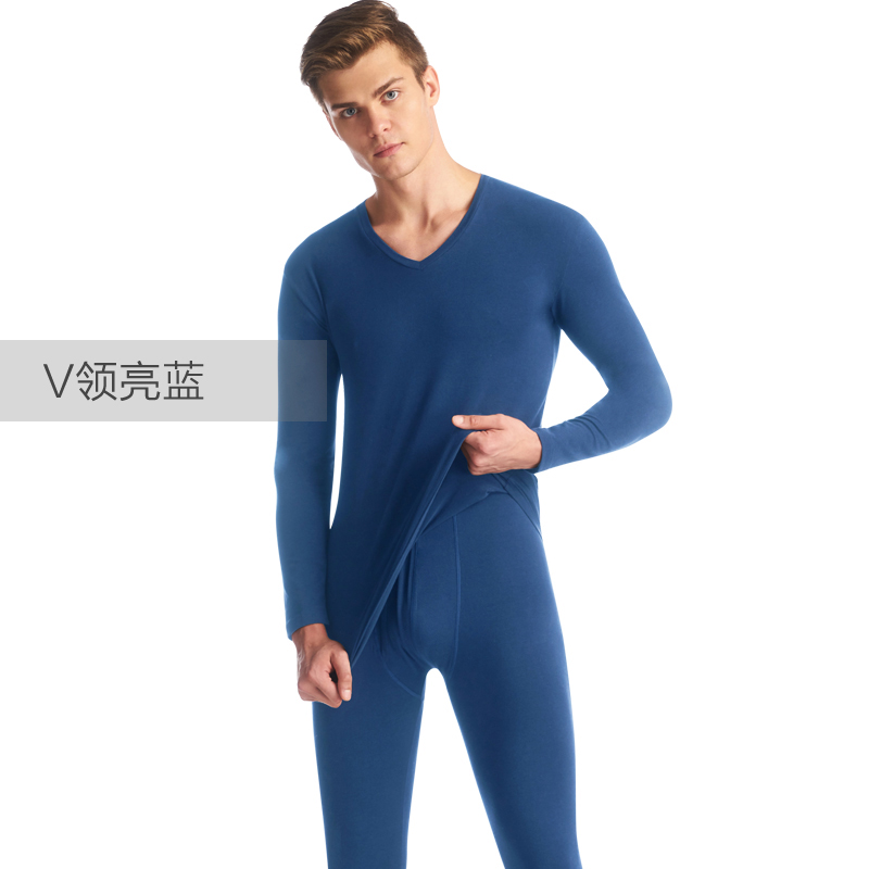 Ba bức ảnh đồ lót ấm mens Lycra bông quần áo len mỏng đàn hồi đáy quần áo vài mùa thu quần mùa thu set