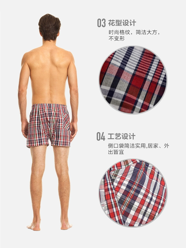 Ba khẩu súng quần lót nam cotton boxer quần short cotton in thời trang quần alo 3 hộp quần lót nam cotton cao cấp