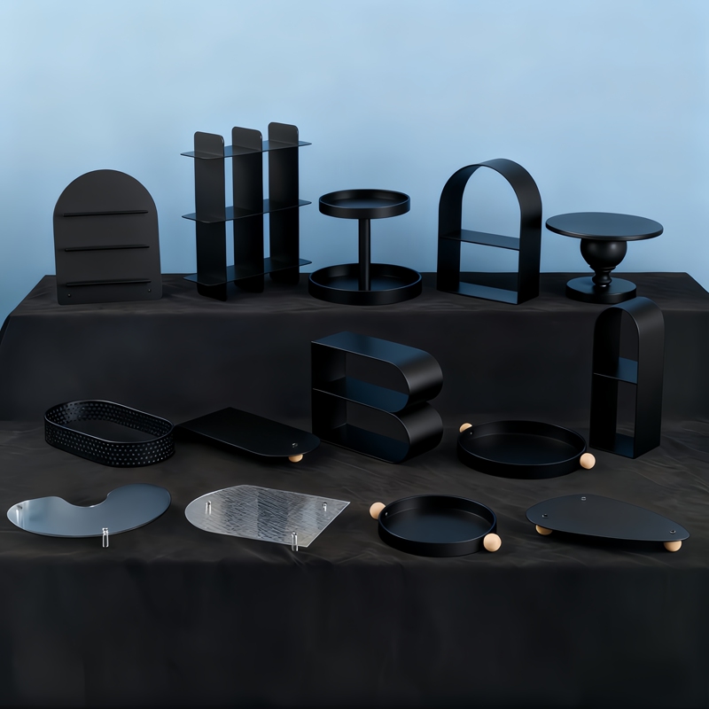 High-End Black Dessert Display Stand for Wedding Reception, 100-Day Banquet, Hotel Tea Break, Dessert Stand Decoration High-End Black Dessert Display Stand for Wedding Reception, 100-Day Banquet, Hotel Tea Break, Dessert Stand Decoration