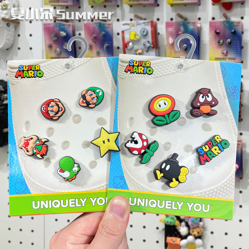 Crocs Shoe Charms and Accessories, Suitable for Crocs Shoe Decorations, Boys' Shoe Buckles, Mario