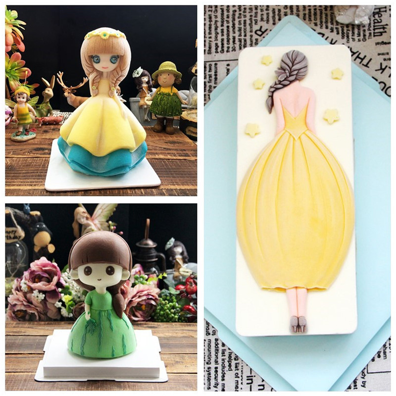 Send tutorial goddess theme ice cream cake grinder girl Valentine's Day mousse cake silicone mold