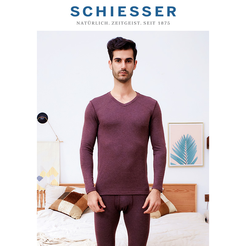 Schiesser Shuya Mens Amino 3.5 Thu / Đông Dày quần dưới mùa thu ấm Underwear Set