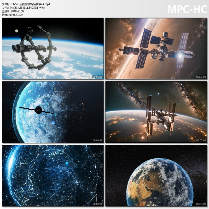 4K Beidou Satellite, Satellite Space Station, Space Exploration, Space, High-Definition Real-Shot Video Footage