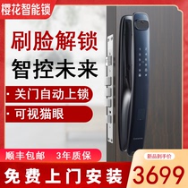 Sakura F12VR smart lock 3D face recognition visual cat eye code lock smart monitoring electronic lock