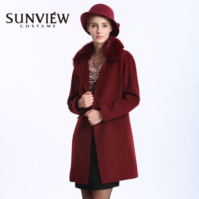 Sunview Sunyo mùa thu / mùa đông đặc biệt Counter Fox tóc Collar Ed Coat