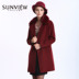 Sunview Sunyo mùa thu / mùa đông đặc biệt Counter Fox tóc Collar Ed Coat 