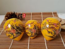 Yellow bottom plum blossom big chicken heart Cup thrush bird food bowl bird pot drinking water eating bowl Jingdezhen porcelain bowl bird food bowl