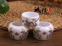 Bailing bird cage Indigo chin bird bowl hemp material hibiscus jade bird food jar Jingdezhen Food Tank bird cage accessories