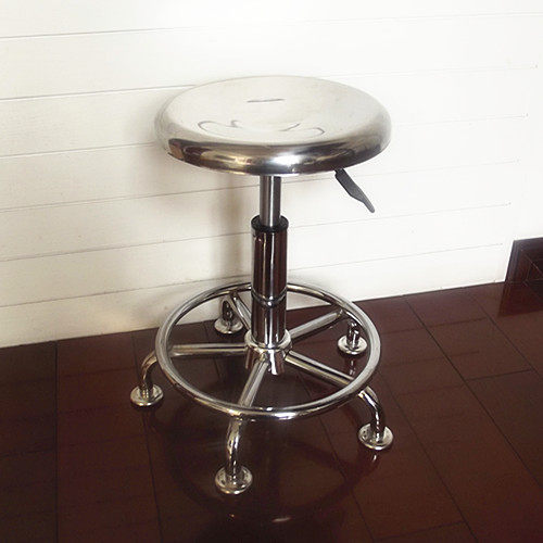 Stainless steel stool surface beauty round stool Lifting rotary bar chair Laboratory workshop pulley stool Front desk stool