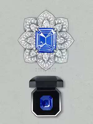 Zhongtang language Sapphire tanzanite stone New 18k diamond-studded gem ring pendant ear needle necklace