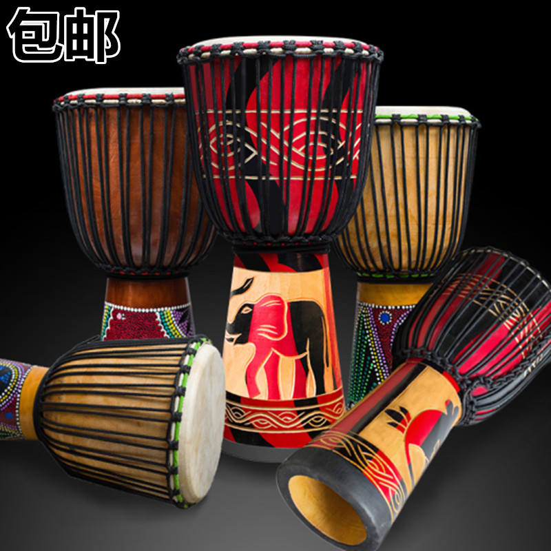 Africa drums 8 inches 10 inches 12 inches 12 inches Adult children beginners Yunnan handmade drums Mountain Sheep Pie Lijiang Hand drums