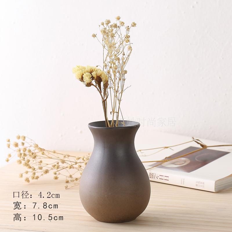 Bình gốm retro đồ đá hoa trang trí hoa nước hoa phong cách Nhật Bản hoa khô chèn phòng khách lối vào trang trí nhà - Vase / Bồn hoa & Kệ chậu trồng cây trong nhà