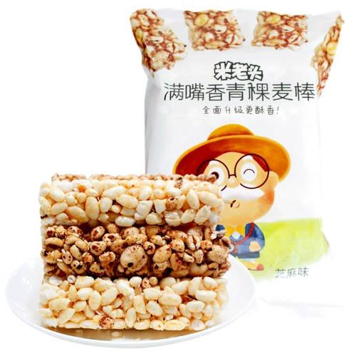 Рисовый старик зеленый рисовый палочка/пшеничная стержня 150 г арахисового арахиса ароматизированное кунжутное вкусный вкусный офис закуски с закусками рис цветочный сахар