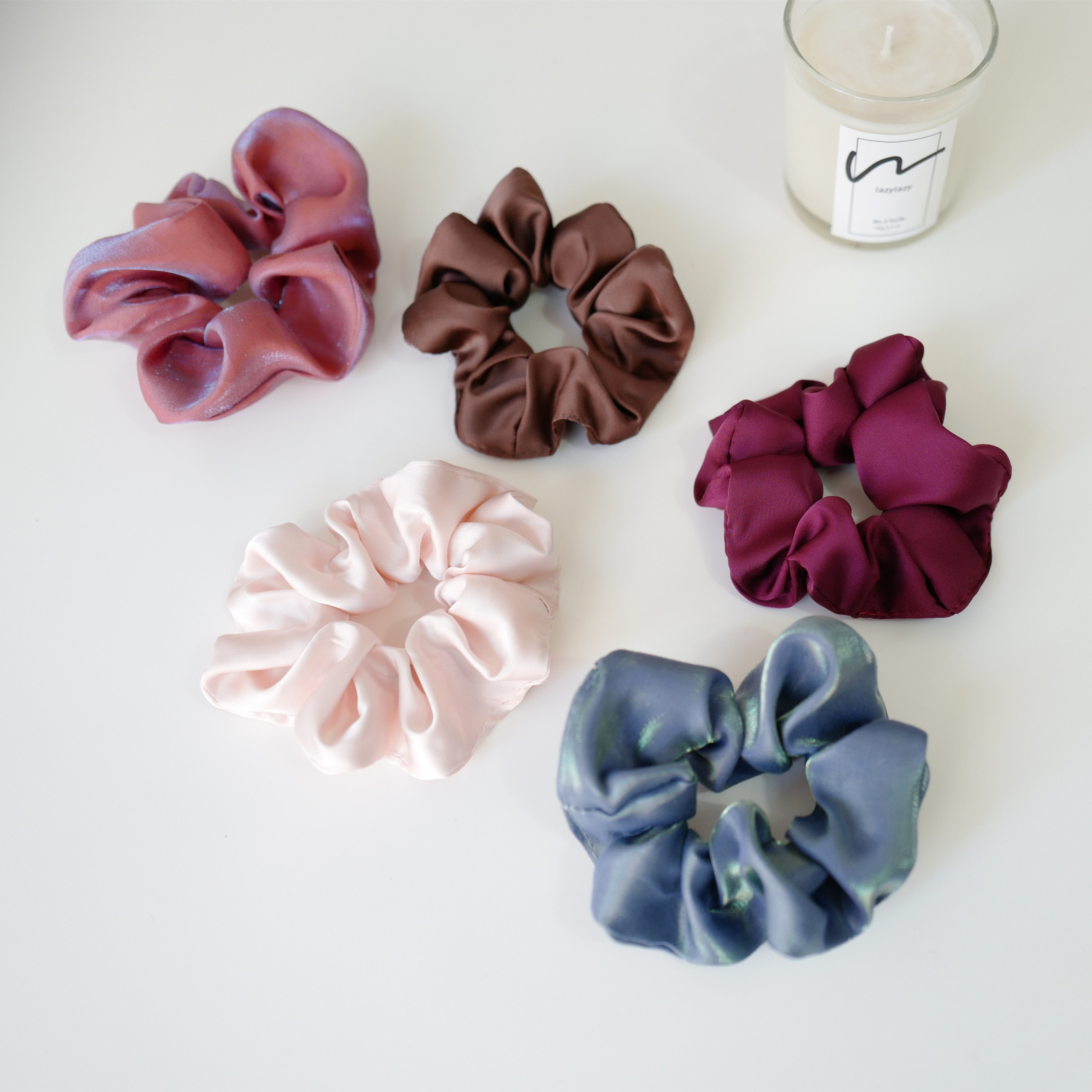 Three small Paris hand-made grocery store French simple gentle solid color hair ring temperament large intestine hair ring