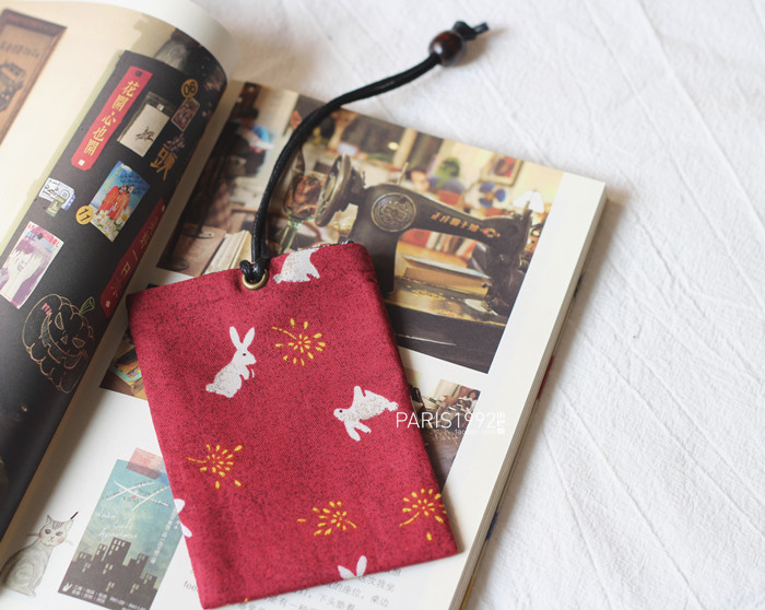 Nhỏ Paris ba mảnh của bản gốc tự chế handmade vải Nhật Bản bộ thẻ xe buýt thẻ truy cập gói lưu trữ túi ví đựng thẻ nữ