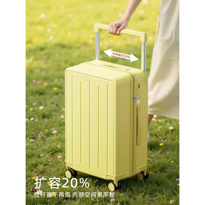 2025 New Wide-Handle Luggage Suitcase for Women, 20-Inch 24-Handle Multifunctional Password Travel Suitcase for Men, Budget Airline Carry-On Suitcase